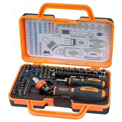 Отвертка с набором бит и головок PERFEO Jim PF_A4878