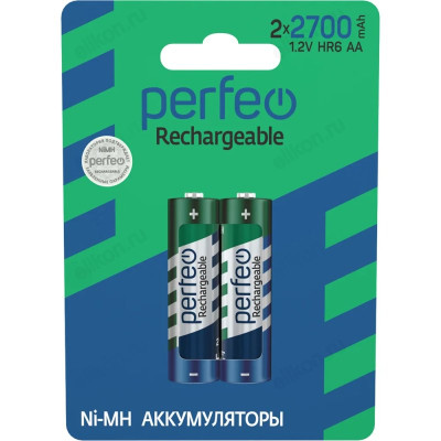 Аккумулятор Perfeo АА 2700, 1,2 V, 2700 mAh