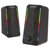 Акустика 2.0, 6W, (2х3 Вт), Perfeo "CIRCUS" USB, Game Design, RGB подсветка 7 режимов,черная Акустика 2.0, 6W, (2х3 Вт), Perfeo "CIRCUS" USB, Game Design, RGB подсветка 7 режимов,черная