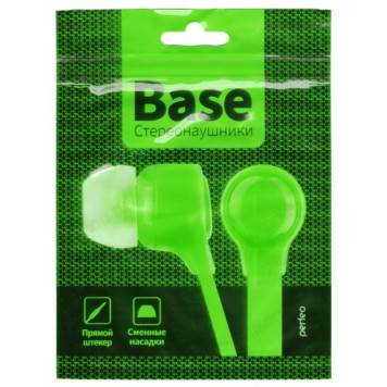 Наушники проводные Perfeo Base PF-BAS-TRQ, лайм