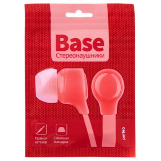 Наушники проводные Perfeo Base PF-BAS-TRQ, красный