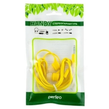 Проводные наушники Perfeo Handy, желтый