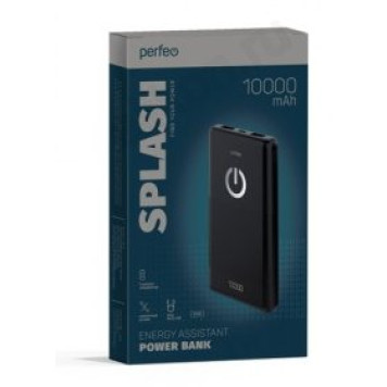 Power Bank 10000 Perfeo SPLASH, 10 000 мАч, черный-1