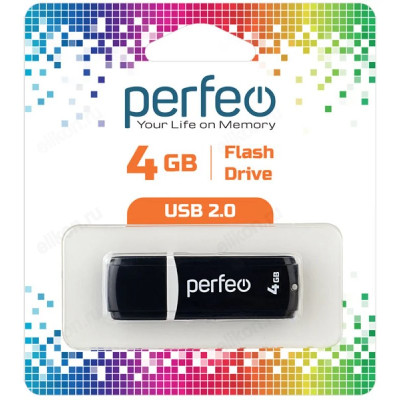 Память USB   4GB Perfeo C02 black