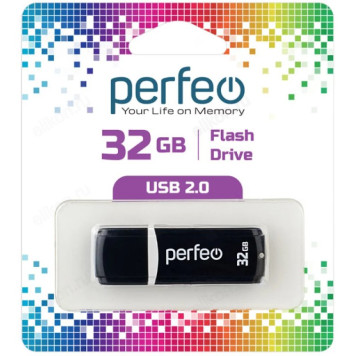 Память USB  32GB Perfeo C02 Black