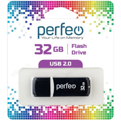 Память USB  32GB Perfeo C02 Black