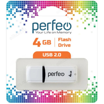 Память USB   4GB Perfeo C02 white