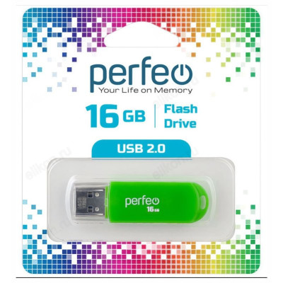 Память USB 16GB Perfeo C03 Green PF-C03G016
