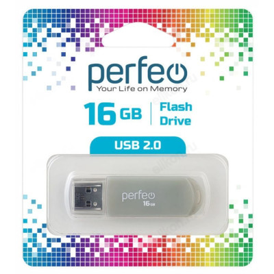 Память USB 16GB Perfeo C03 Gray PF-C03GR016