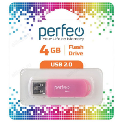 Память USB 4GB Perfeo C03 Pink PF-C03P004