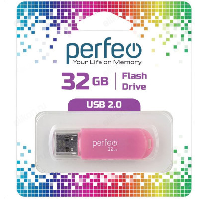 Память USB 32GB Perfeo C03 Pink PF-C03P032