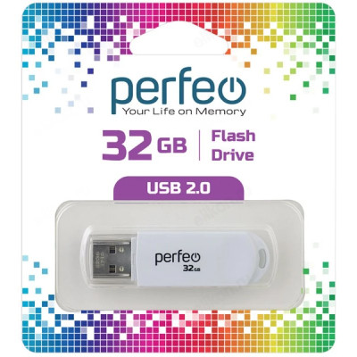 Память USB  32GB Perfeo C03 White