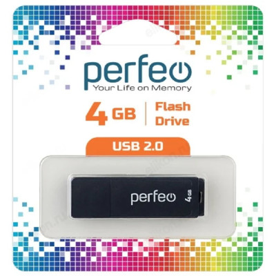 Память USB   4GB Perfeo C04 Black