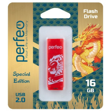 Память USB  16GB Perfeo C04 Red Lion