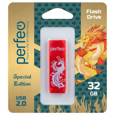 Память USB  32GB Perfeo C04 Red Phoenix