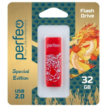 Память USB  32GB Perfeo C04 Red Tiger