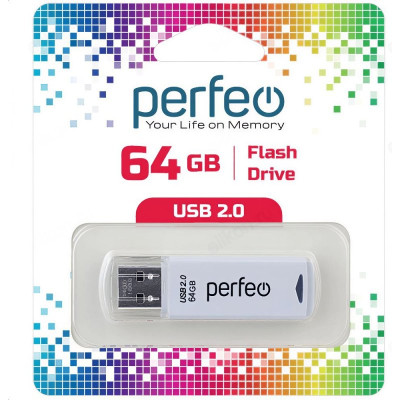 Память USB 64GB Perfeo C06 White PF-C06W064