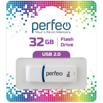 Память USB  32GB Perfeo C09 White