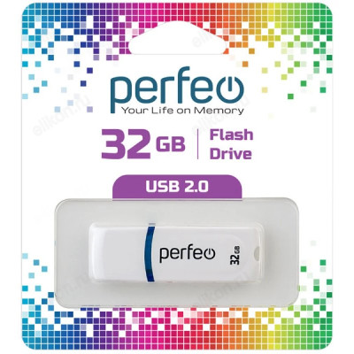 Память USB  32GB Perfeo C09 White