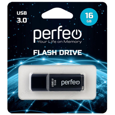 Память USB  16GB Perfeo C12 Black