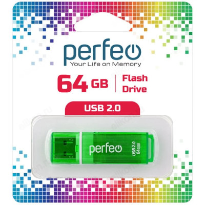 Память USB  64GB Perfeo C13 Green