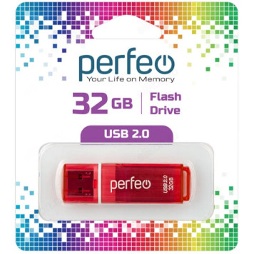 Память USB  32GB Perfeo C13 Red