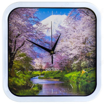 Часы настенные Perfeo PF-WC-004, пластик, белые