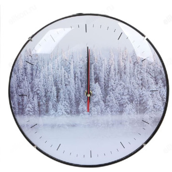 Часы настенные Perfeo PF-WC-006, пластик, зимний лес