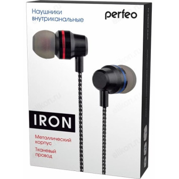 Наушники проводные вкладыши Perfeo IRON PF_C3198-1