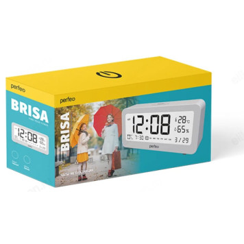 Часы-метеостанция Perfeo Brisa PF-S8827, пластик, серебристые-1