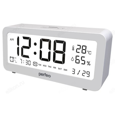 Часы-метеостанция Perfeo Brisa PF-S8827, пластик, серебристые-2