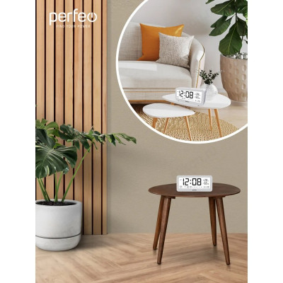 Часы-метеостанция Perfeo Brisa PF-S8827, пластик, серебристые-4