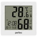 Часы-метеостанция Perfeo " Cubo" , (PF-S2110AS) белый