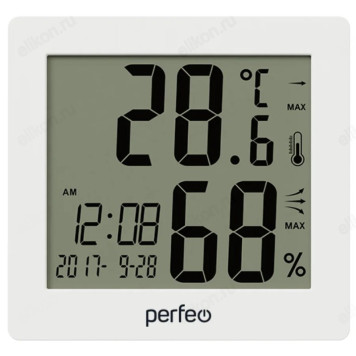 Часы-метеостанция Perfeo Cubo PF-S2110AS, пластик, белые