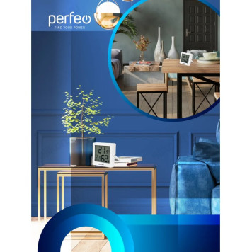 Часы-метеостанция Perfeo Cubo PF-S2110AS, пластик, белые-4