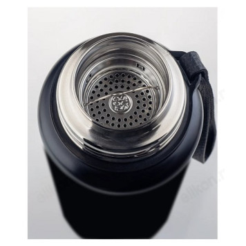 Термос PERFEO (PF_C3704) 0,5 л., черный, для напитков с глухой пробкой, ситечком, ремешком-2