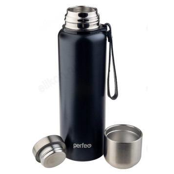 Термос PERFEO (PF_C3705) 0,8 л., черный, для напитков с глухой пробкой, ситечком, ремешком-3