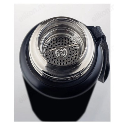 Термос PERFEO (PF_C3707) 1 л., черный, для напитков с глухой пробкой, ситечком, ремешком-1