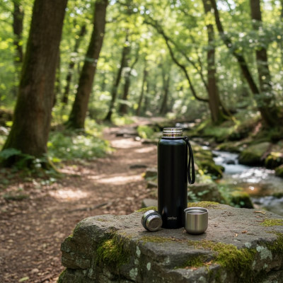 Термос PERFEO (PF_C3707) 1 л., черный, для напитков с глухой пробкой, ситечком, ремешком-5