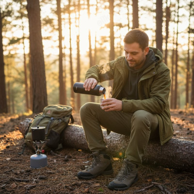 Термос PERFEO (PF_C3707) 1 л., черный, для напитков с глухой пробкой, ситечком, ремешком-6