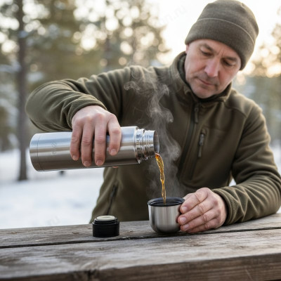 Термос металл PERFEO 0,75 л., нержавеющая сталь (PF_C3712) с пробкой-кнопкой-4