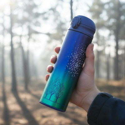 Термос металл PERFEO 0,5 л., звездное небо (PF_C3714) с крышкой-поилкой, ситечком-8