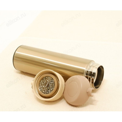 Термос металл PERFEO 0,5 л., золото (PF_C3715) с крышкой-поилкой, ситечком-4