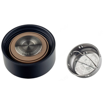 Термос металл PERFEO 0,45 л., черный (PF_C3719) с термомертом, ситечком-3