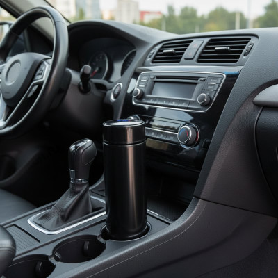 Термос металл PERFEO 0,45 л., черный (PF_C3719) с термомертом, ситечком-4