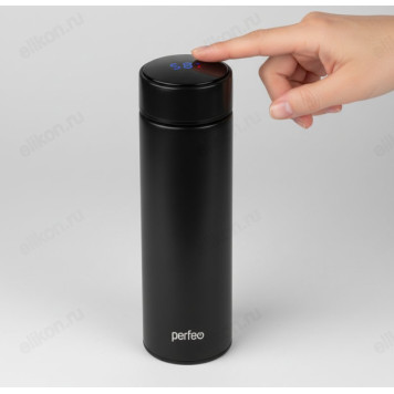 Термос металл PERFEO 0,45 л., черный (PF_C3719) с термомертом, ситечком-5
