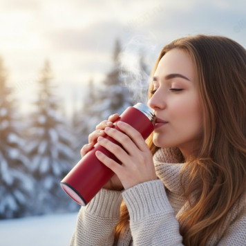 Термос металл PERFEO 0,45 л., красный (PF_C3720) с ситечком-5