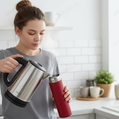 Термос металл PERFEO 0,45 л., красный (PF_C3720) с ситечком-7