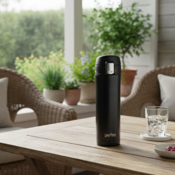 Термос металл PERFEO 0,45 л., черный (PF_C3722) с крышкой-поилкой, ситечком-4