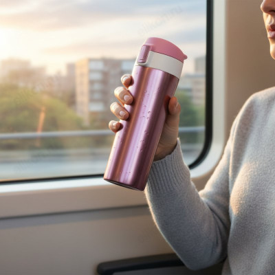 Термос металл PERFEO 0,45 л., розовое золото (PF_C3723) с крышкой-поилкой, ситечком-5